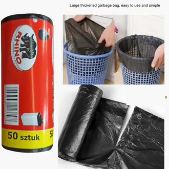 Poly Garbage BagPolybag Roll: 50 pcs of 35L Recycle Bin Bags for Effective Waste Management